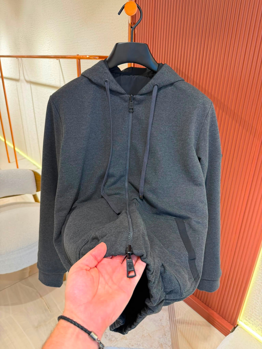 MNC Grey Reversible Zip Jacket
