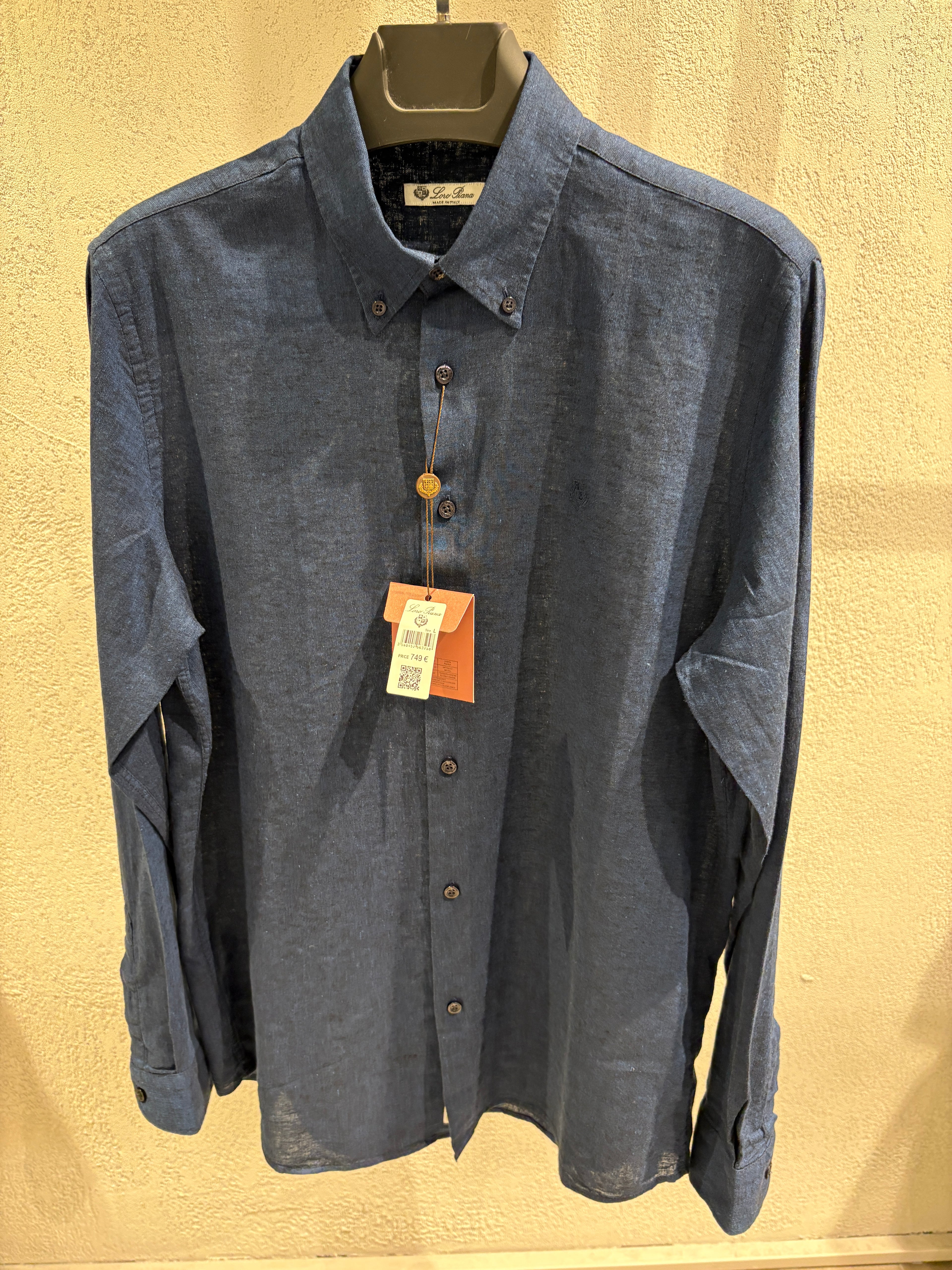 Loro Premium Linen Shirt - Navy