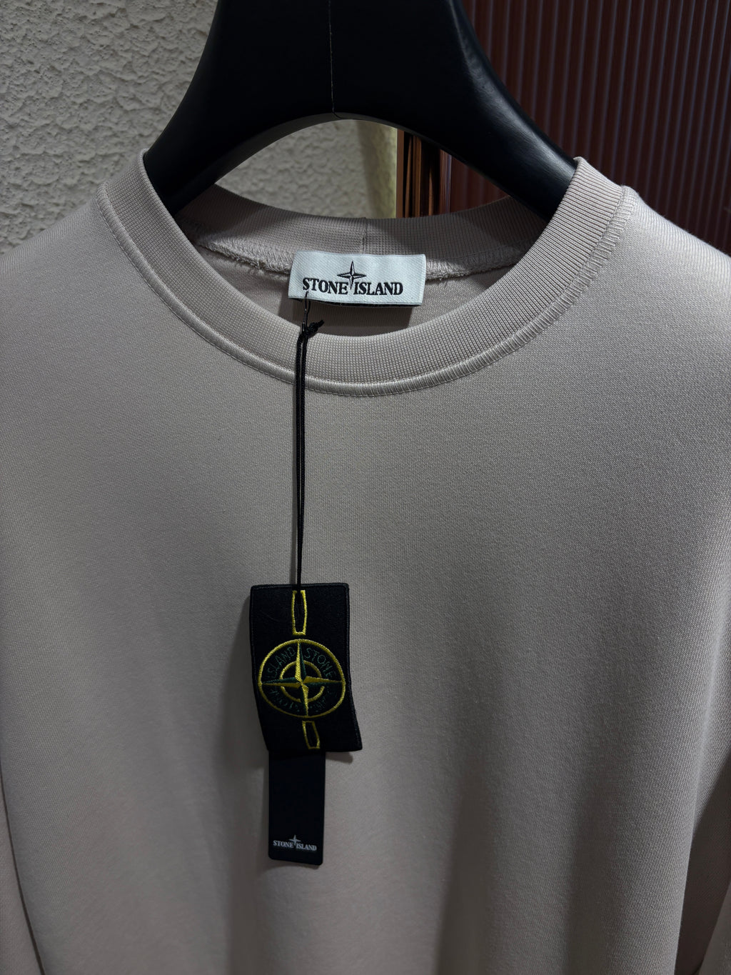 SI Beige Crewneck Sweatshirt with Sleeve Badge/Double Badge