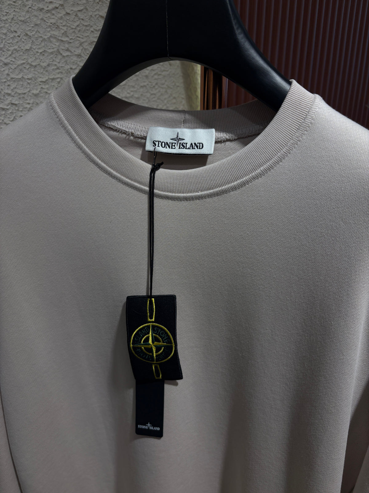 SI Beige Crewneck Sweatshirt with Sleeve Badge/Double Badge