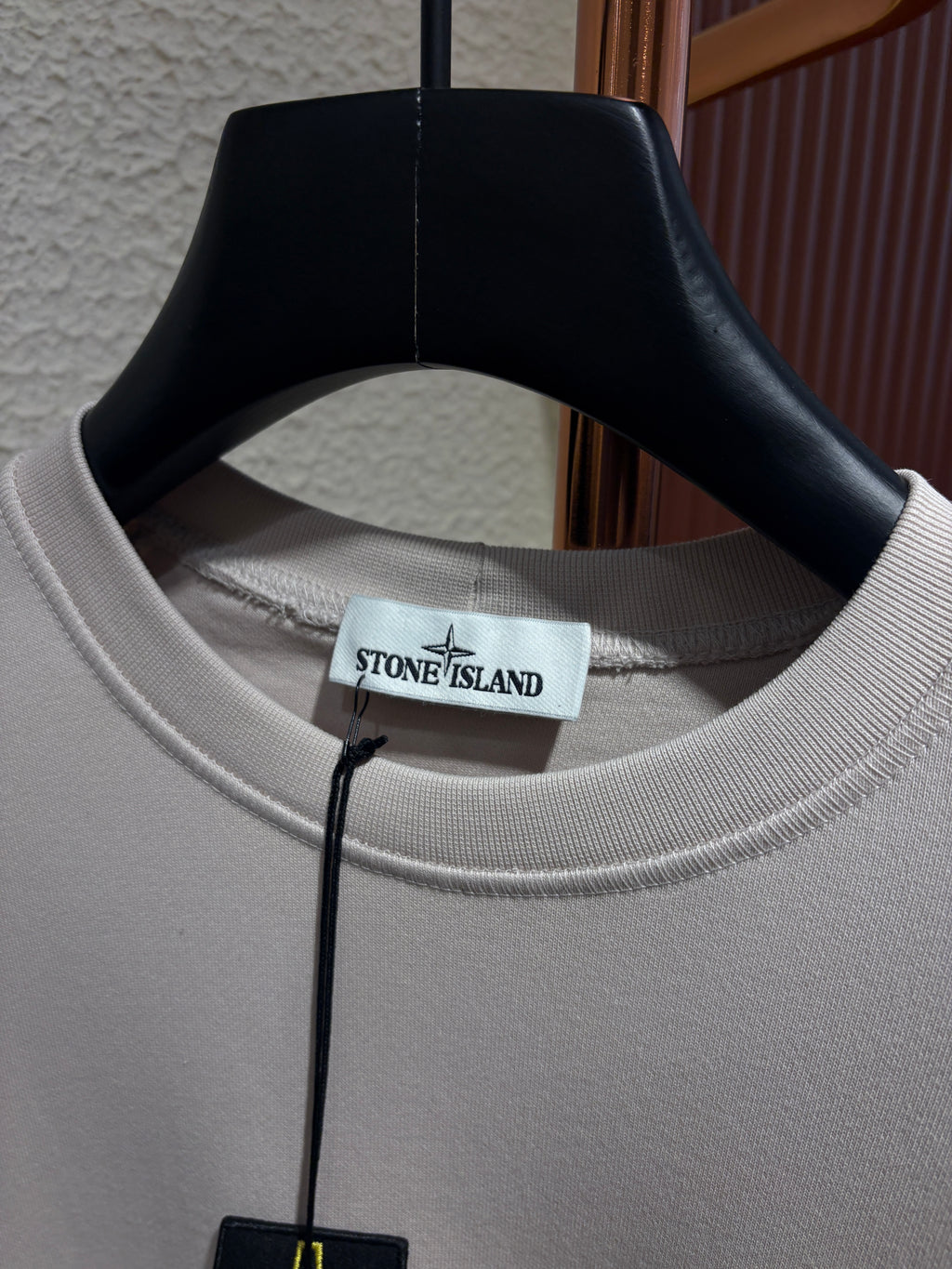 SI Beige Crewneck Sweatshirt with Sleeve Badge/Double Badge