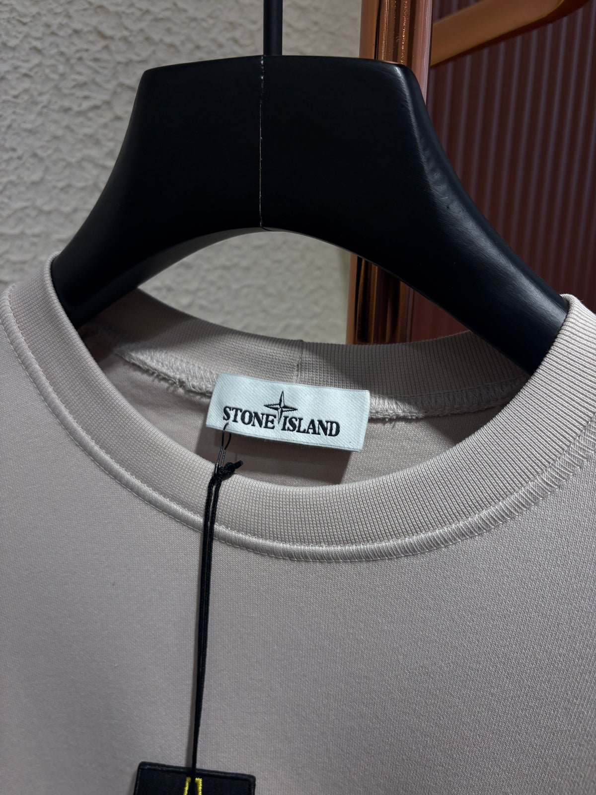 SI Beige Crewneck Sweatshirt with Sleeve Badge/Double Badge