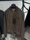 P Taupe Reversible Zip Jacket Suede/Reflective