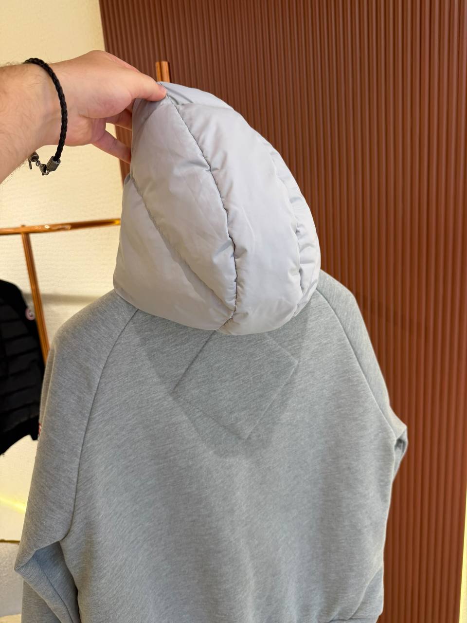 CG Grey Padded Front Hooded Cardigan Jacket