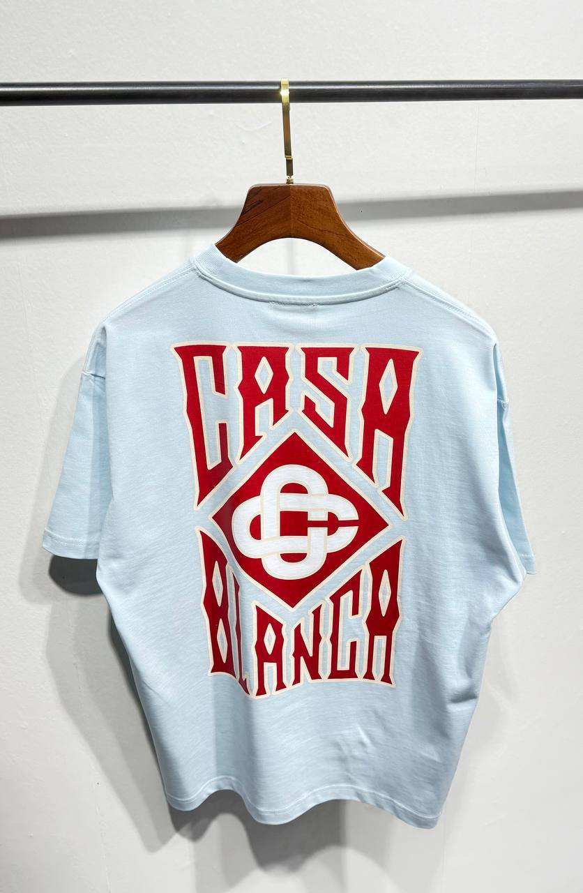 Premium Oversize Fit Tee - Black/Light Blue