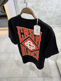 Premium Oversize Fit Tee - Black/Light Blue