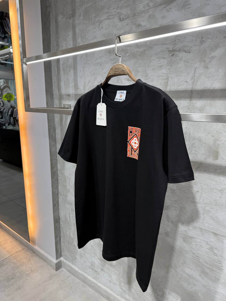 Premium Oversize Fit Tee - Black/Light Blue