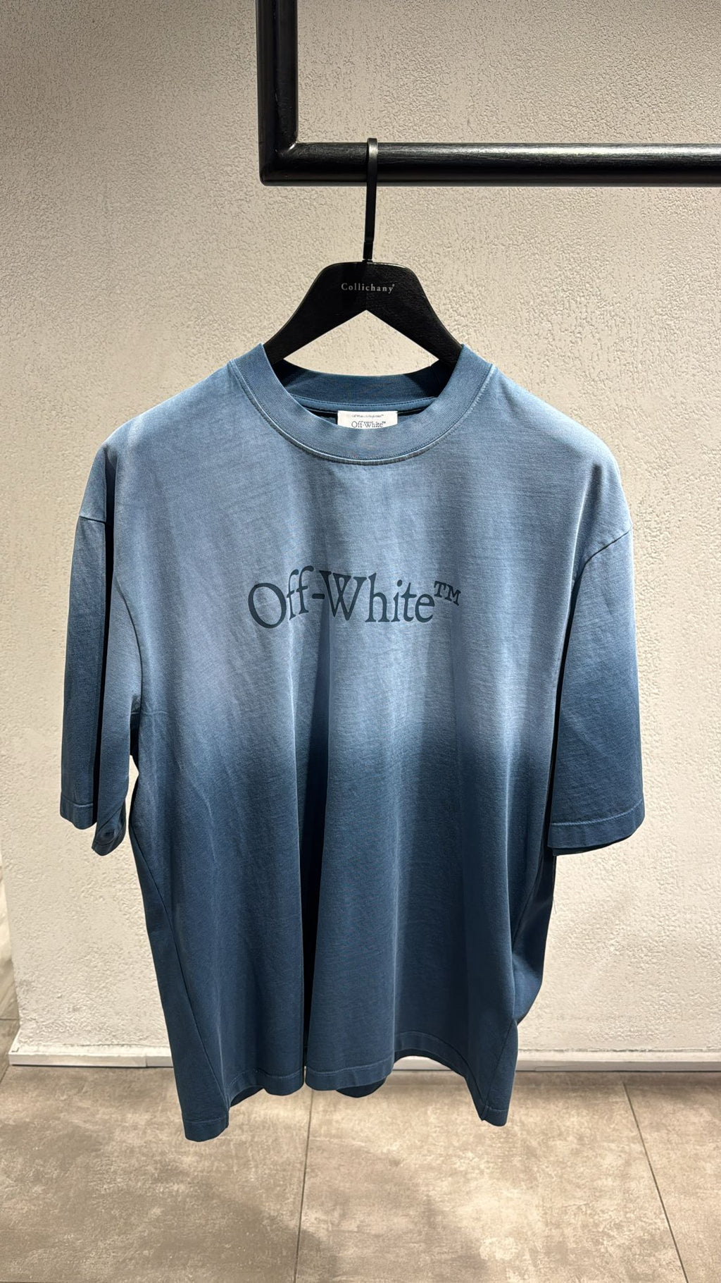 Premium Oversize Fit Tee - Washed Blue/Black