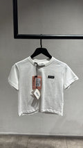 Premium Women's Regular Fit Cropped T Shirt - Black/White