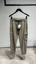 Men's Cargo Parachute Trousers - Regular Fit - Khaki/Stone Grey